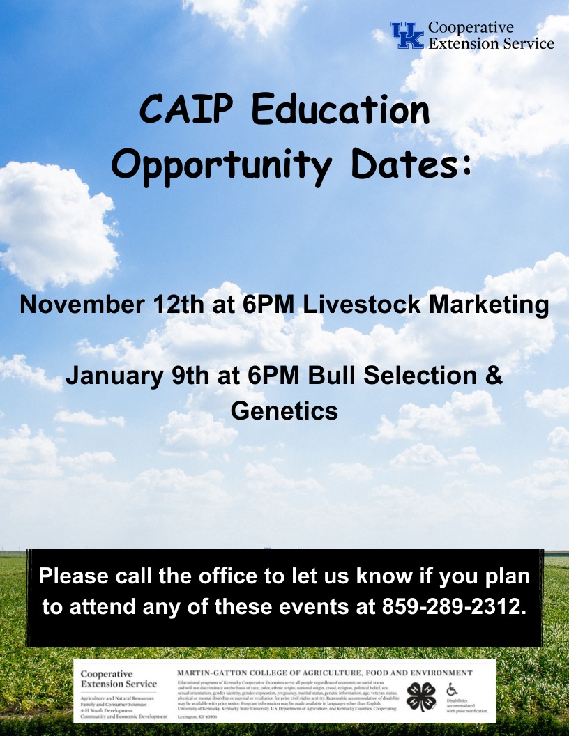 Upcoming CAIP Educational Classes